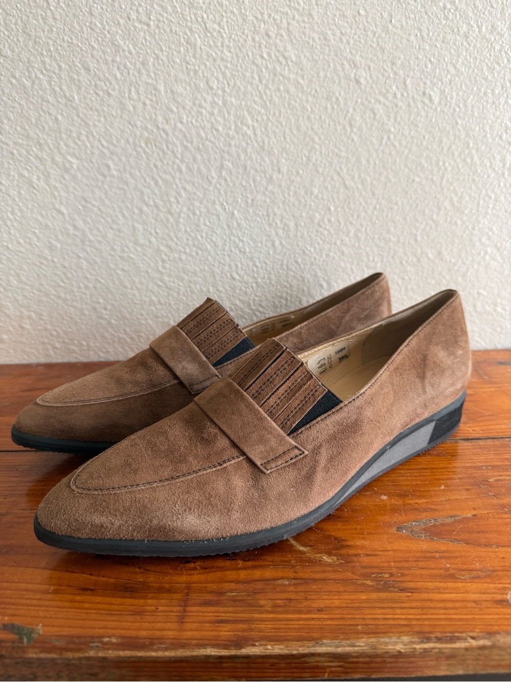 Women's Brown Suede Penny Loafers - Slip-On Flats